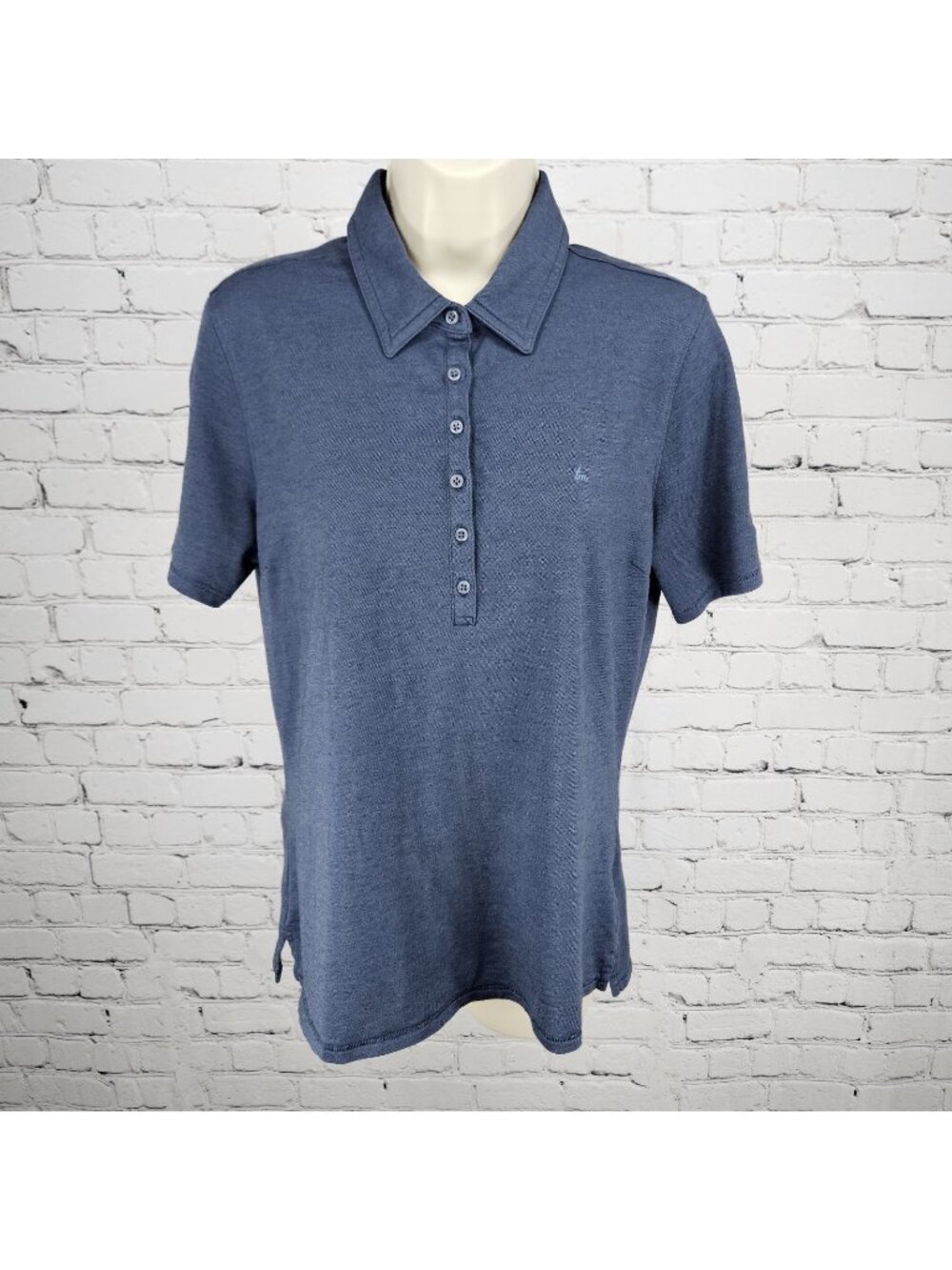 Travis Mathew Blue Chrome Tour Callaway Short Sleeve Golf Polo Shirt Top Large L